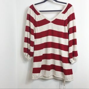 American Rag red & white striped sweater, Medium